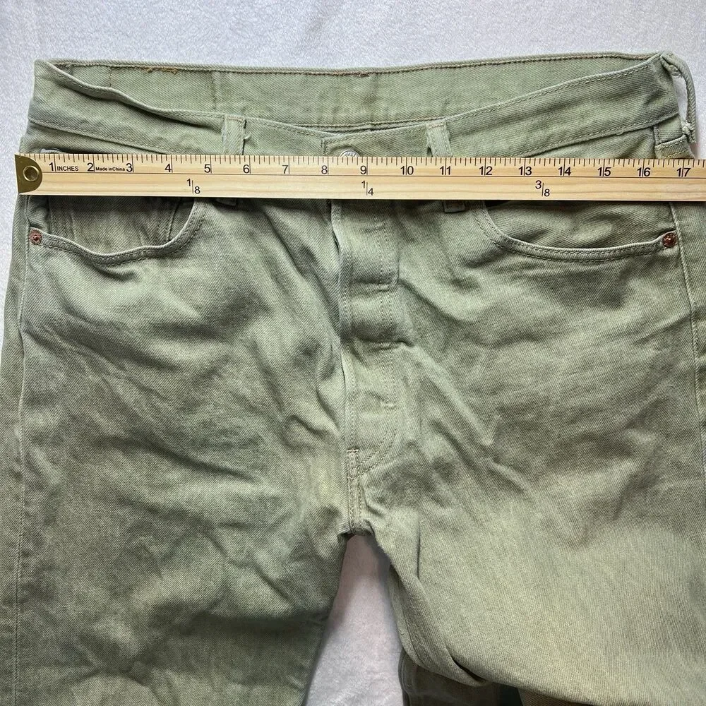 Levi’s Men’s 501 Jeans Button Fly Green W35 L36 Tagged Actual Inseam 32